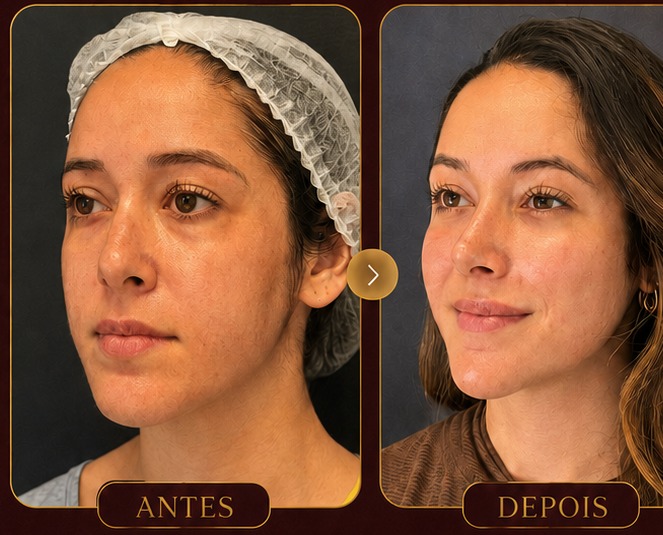 Antes e depois — Harmonização estratégica na Clínica Metamorphosis