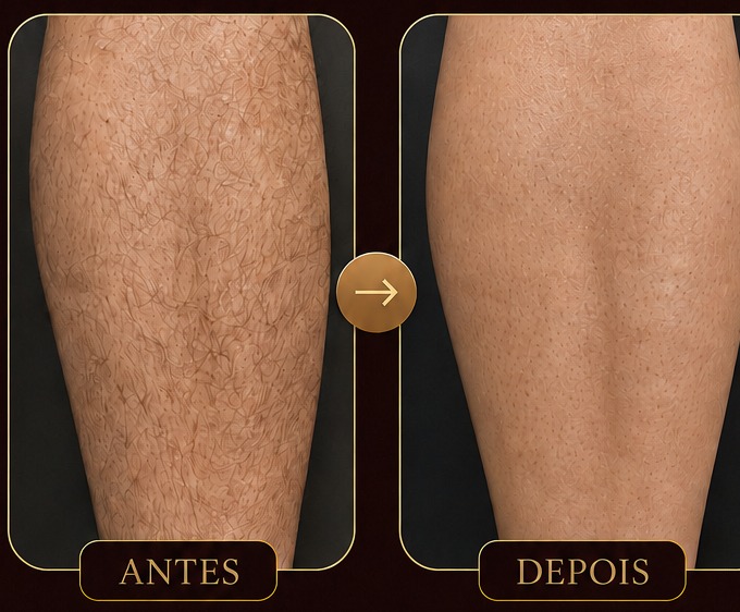 Antes e depois — Depilação a laser na Clínica Metamorphosis